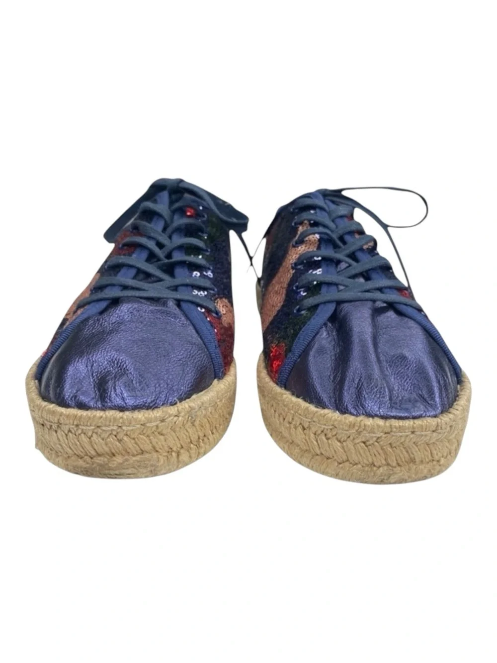 Ibizas ༄ Sequin Platform Espadrilles Lace Up Sneakers ༄ Navy Red Pink༄ 40 9 9.5